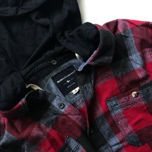 Men’s flannel with detachable hood